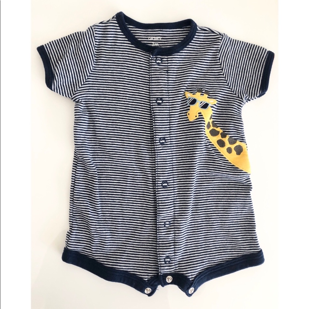 Carter's Baby Boys 3 Month Striped Giraffe Romper